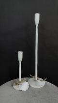 Kaarsenstandaard steen beige groot