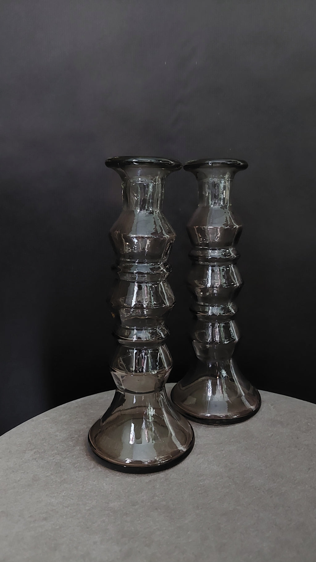 Kaarsenstandaards bruin glas