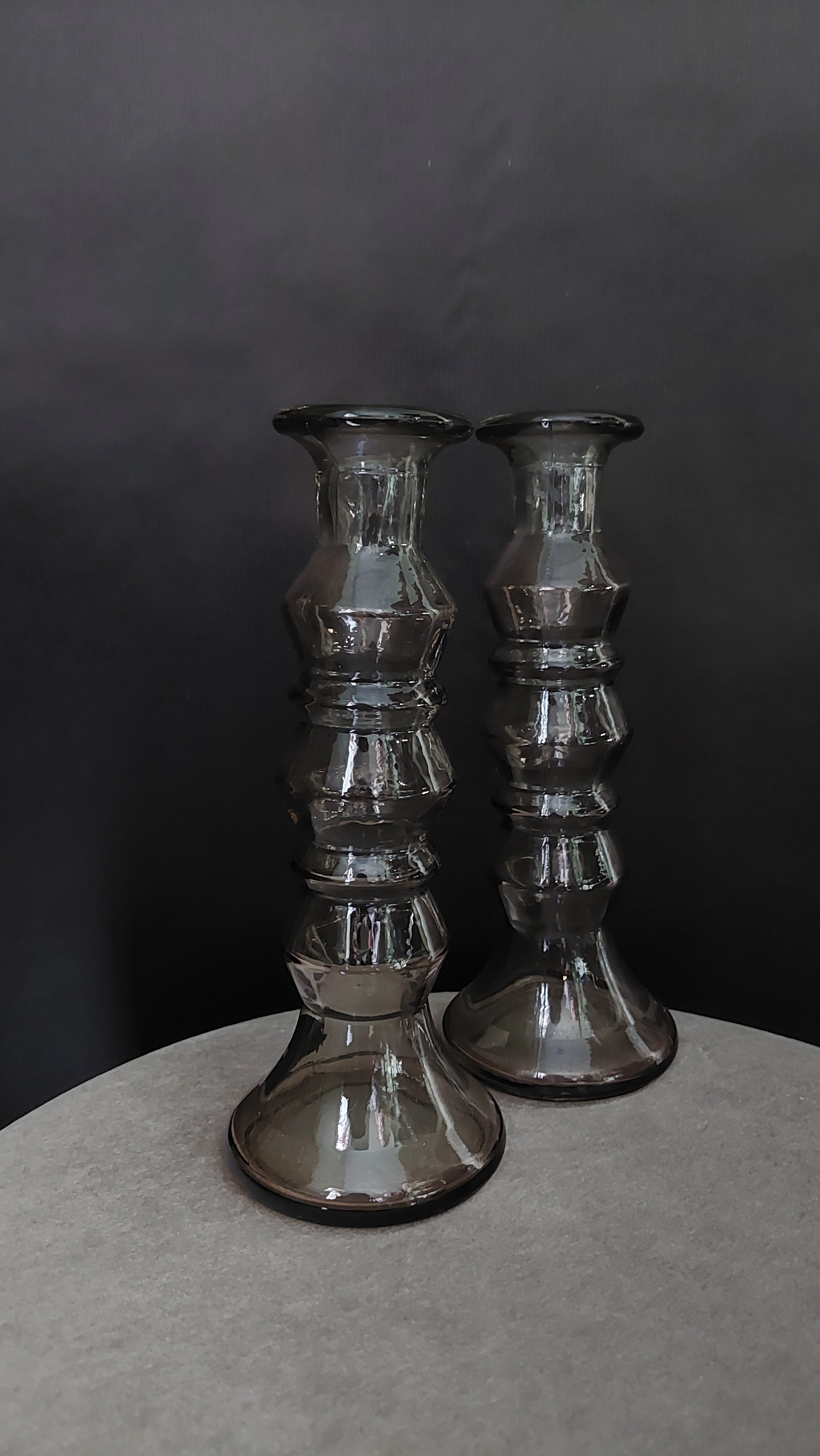 Kaarsenstandaards bruin glas