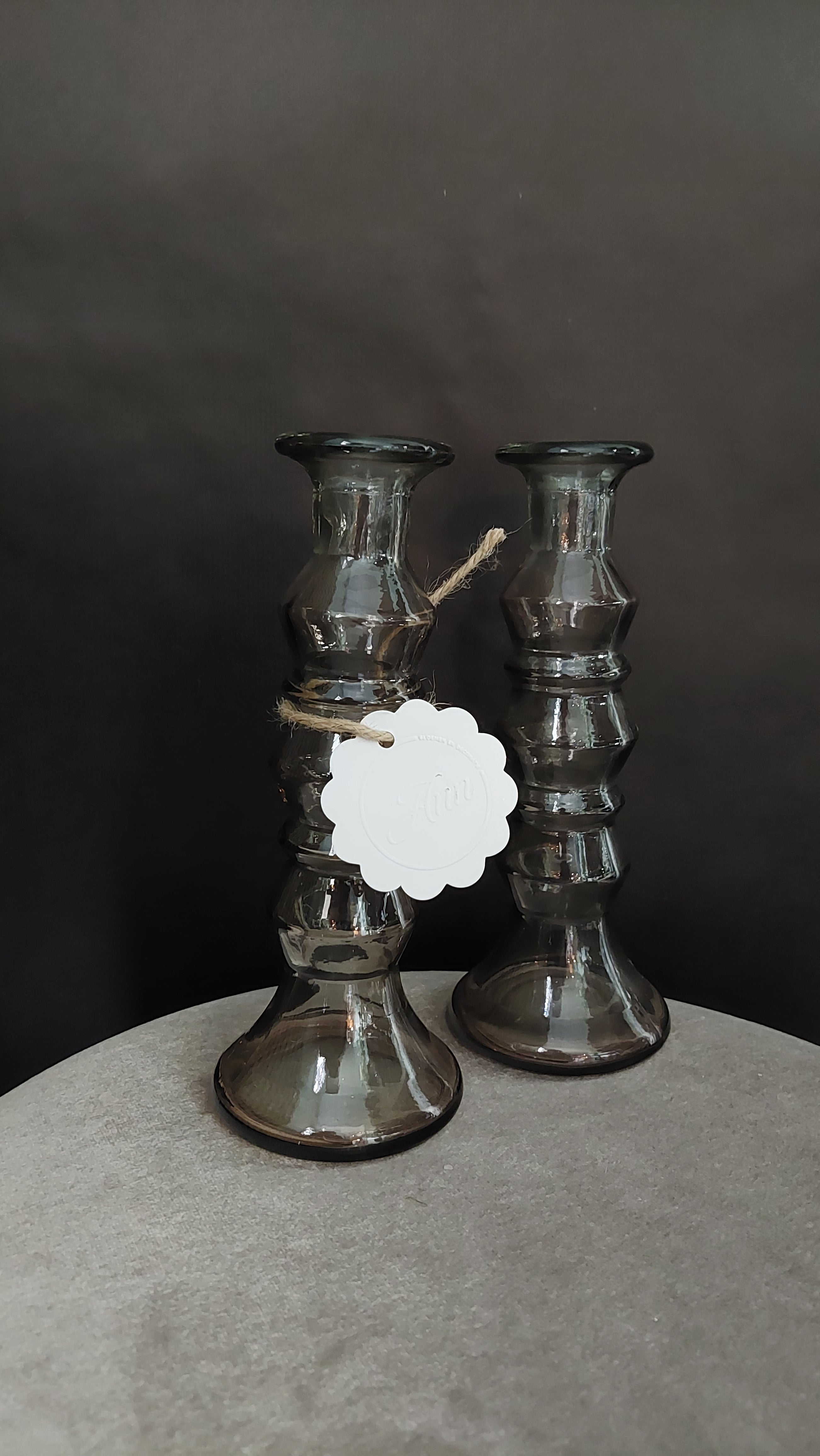 Kaarsenstandaards bruin glas