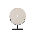Luxe Marmeren Ornament op Zwarte Standaard 20 cm– Beige