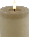 Countryfield Lyon LED kaars/stompkaars - beige - D7,5 x H12,5 cm - timer
