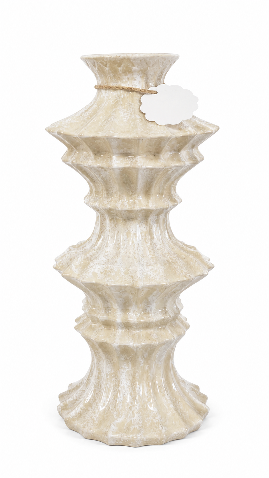 Keramische Design Vaas – Crème | 42 cm