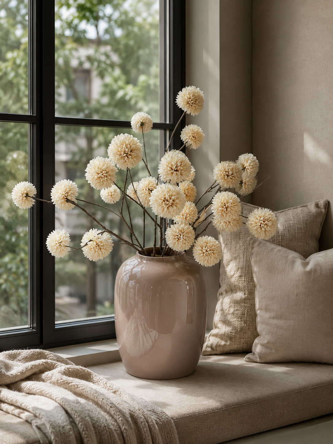 Beige Pompom Tak