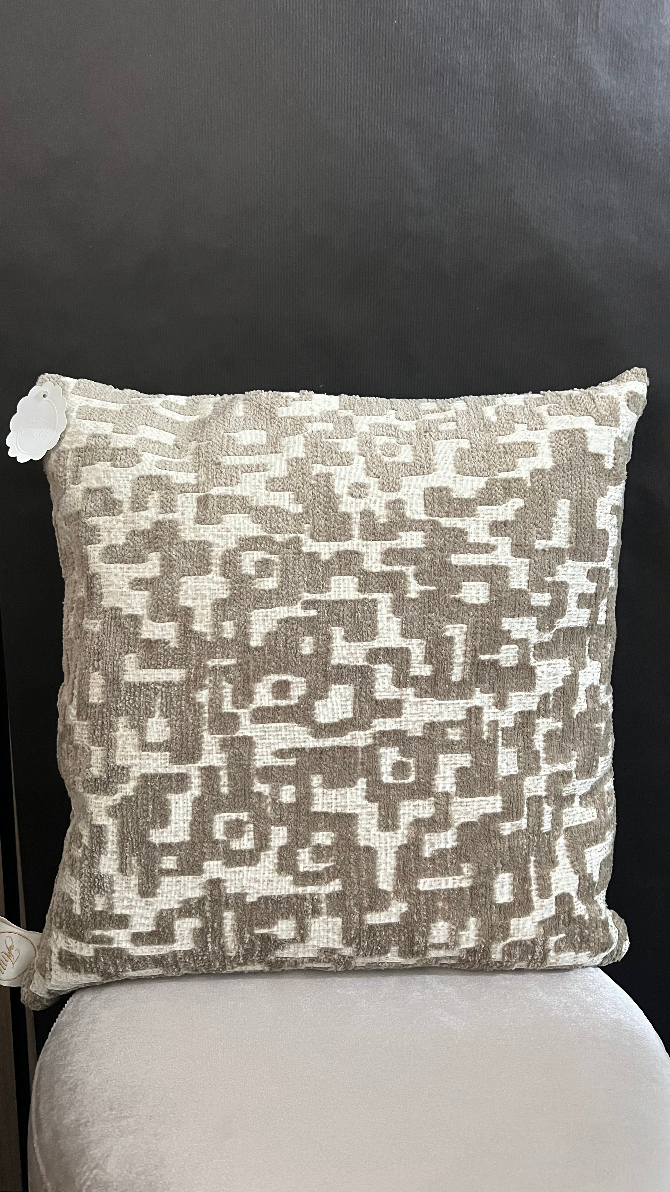 Vierkant kussen geblokt