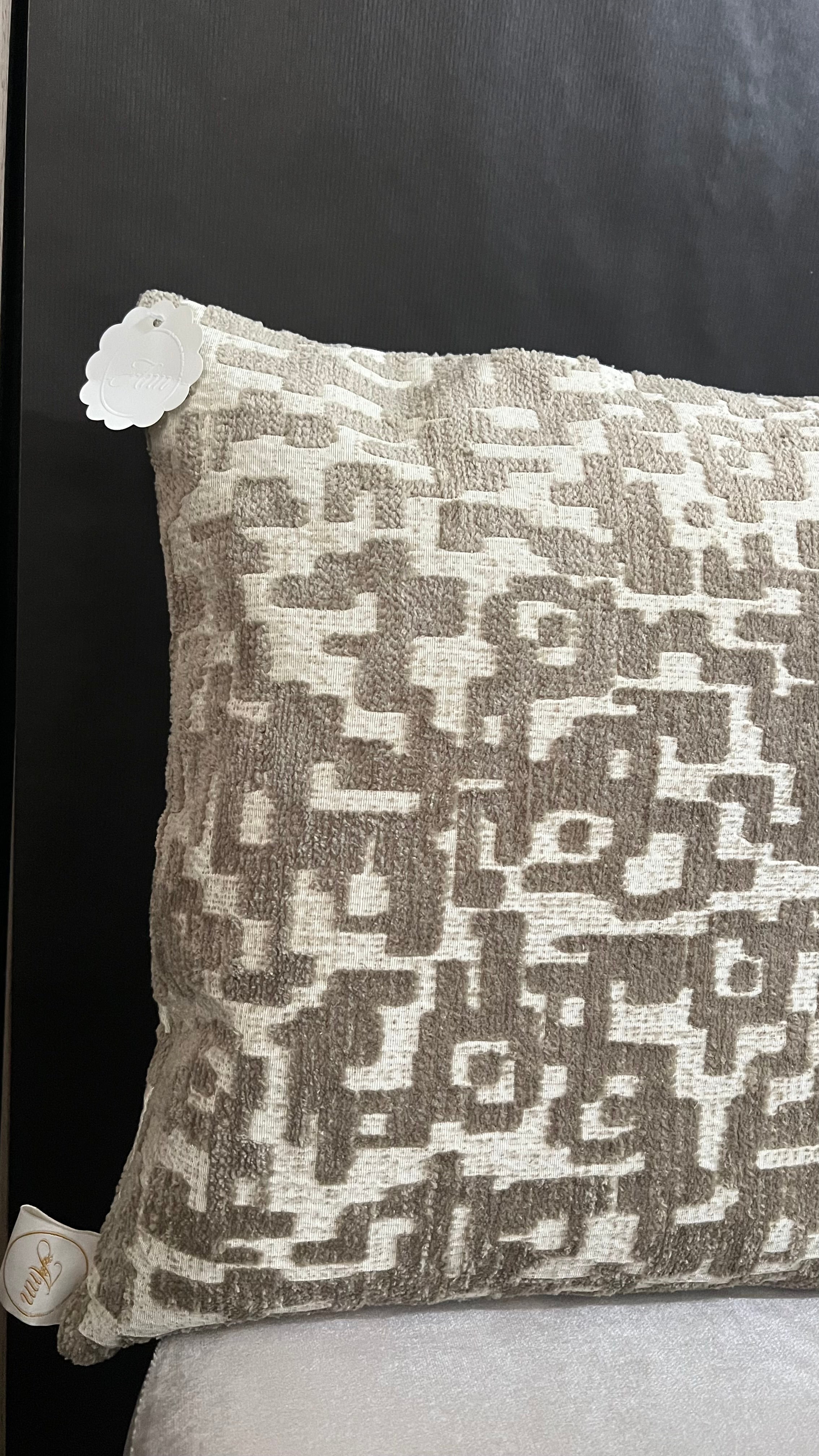 Vierkant kussen geblokt