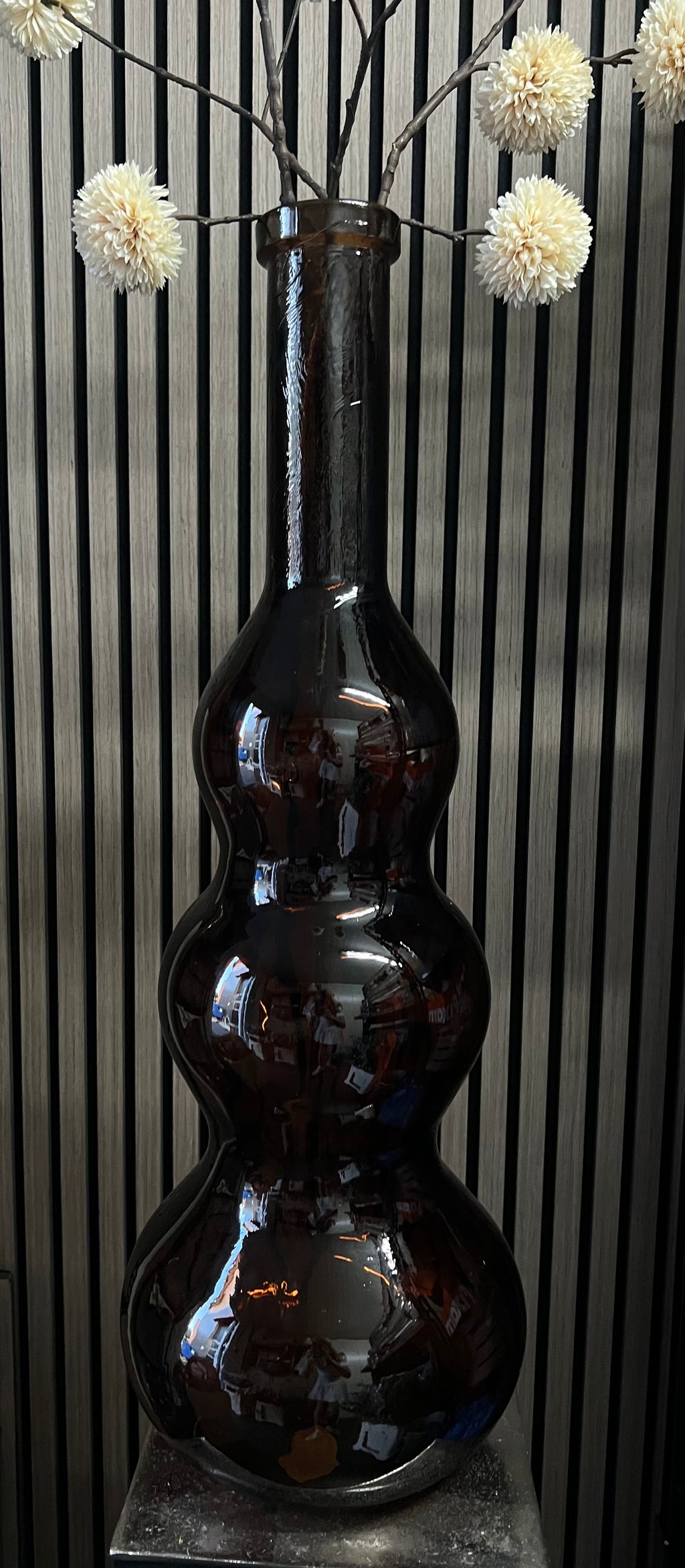 Vaas Organisch Donkerbruin Glas – 75 cm
