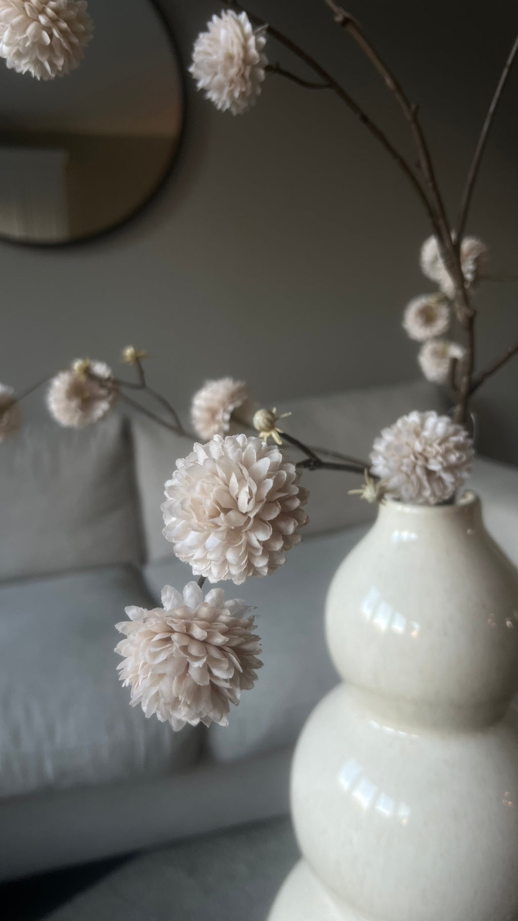 Pompom Takken – Antiek Beige | 110 cm