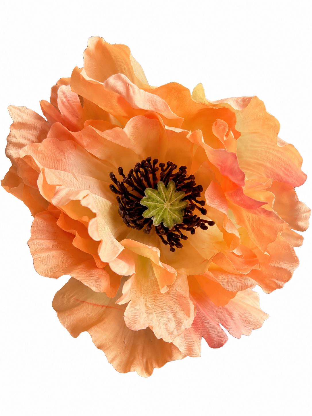 Titel: Kunstbloem Klaproos – Perzik/Oranje