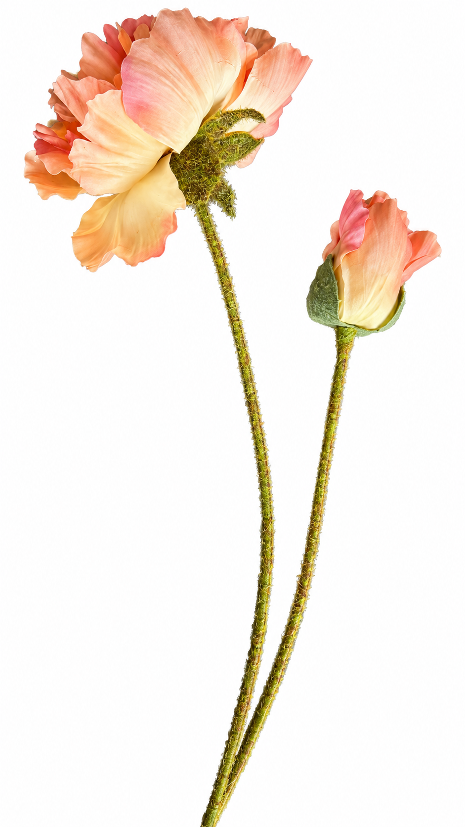 Titel: Kunstbloem Klaproos – Perzik/Oranje