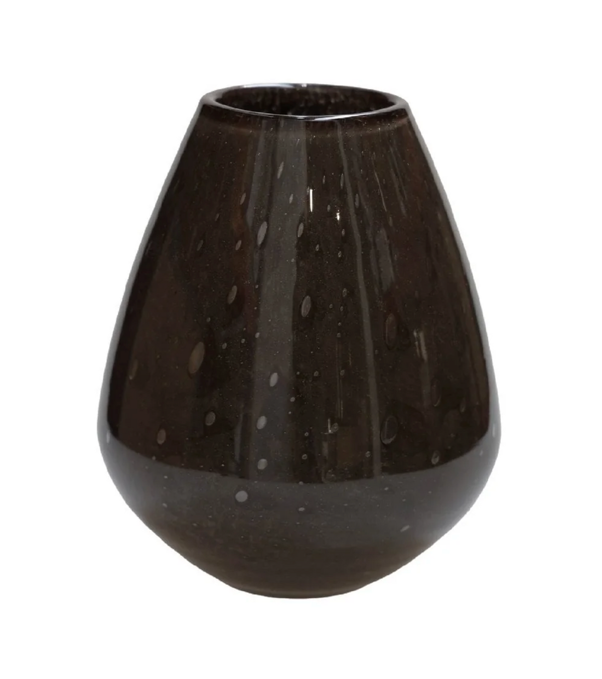Tasman Elite vaas S, H20 cm Ø18 cm, donkerbruin glas met luchtbellen, Vase The World